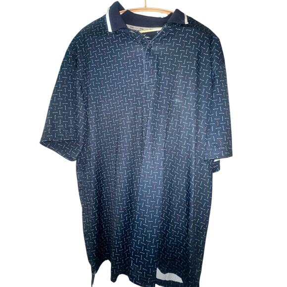Walter Hagen Performance Polo Short Sleeve Patterned with clubs all over sz: XL - Picture 2 of 4